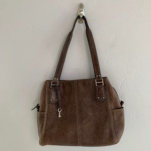 Fossil Brown Leather Tote Bag Purse